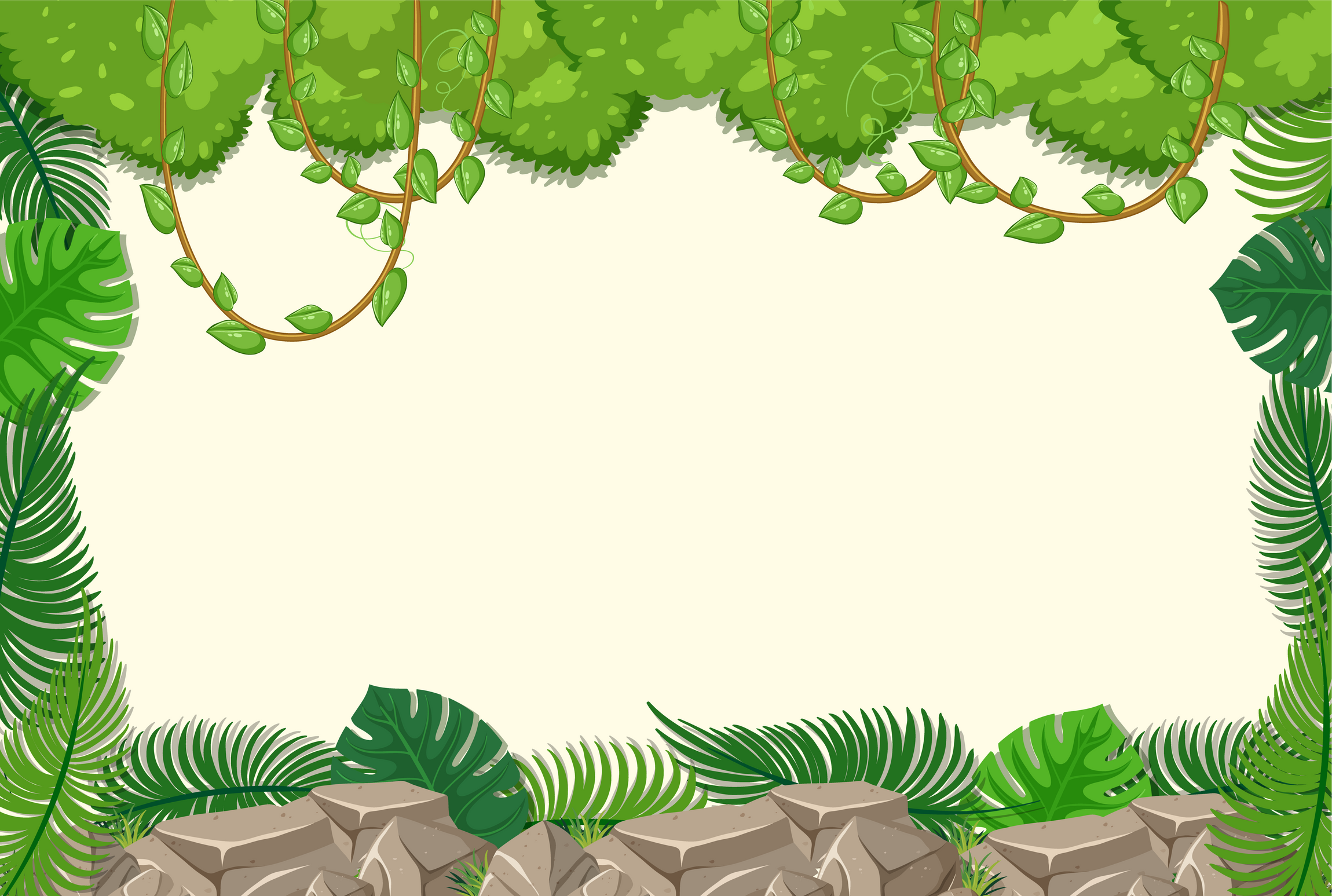 Empty Background with Jungle Tree Elements